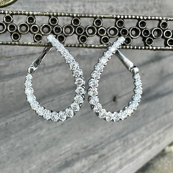 Swirling Diamond Hoops