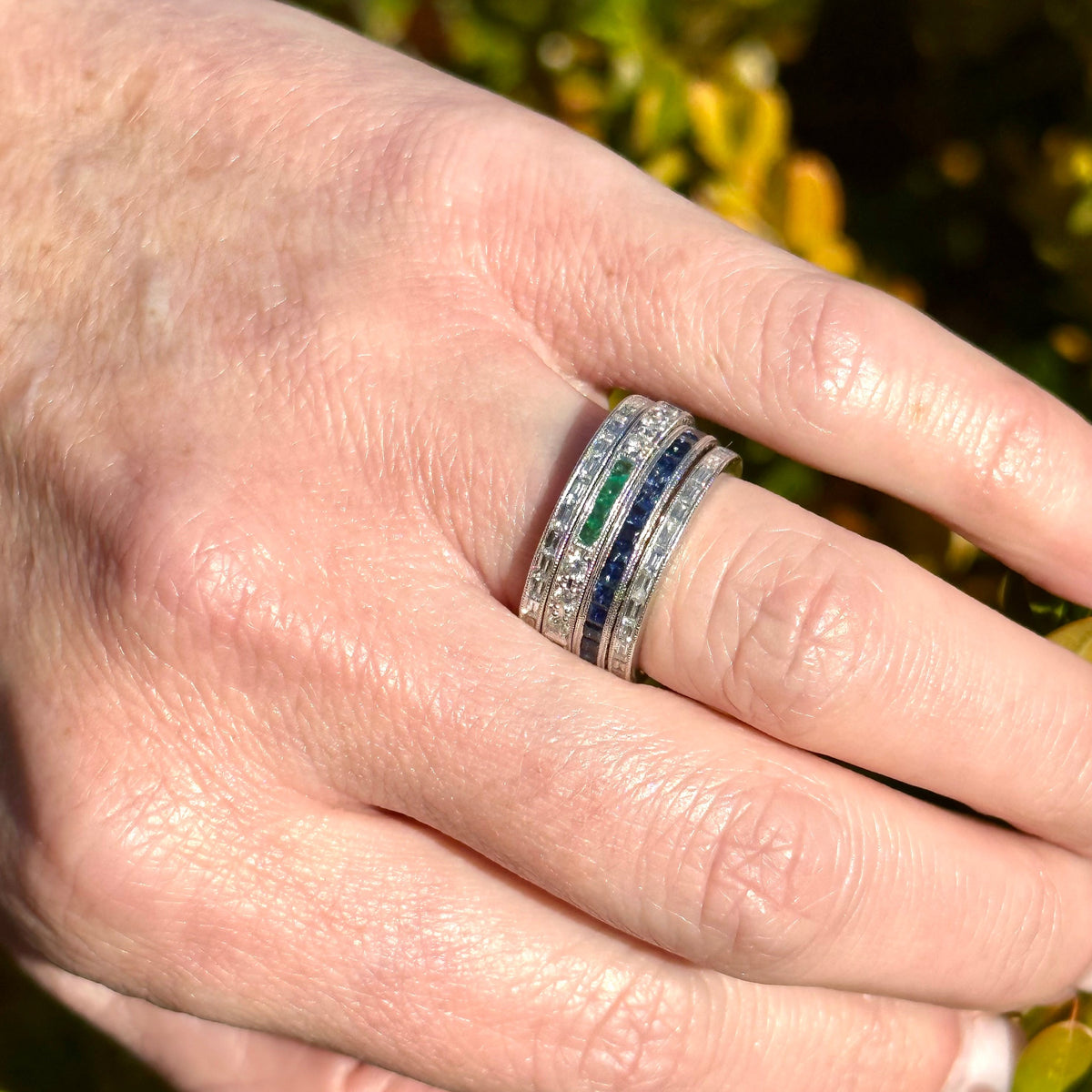 East to West Diamond Baguette Band