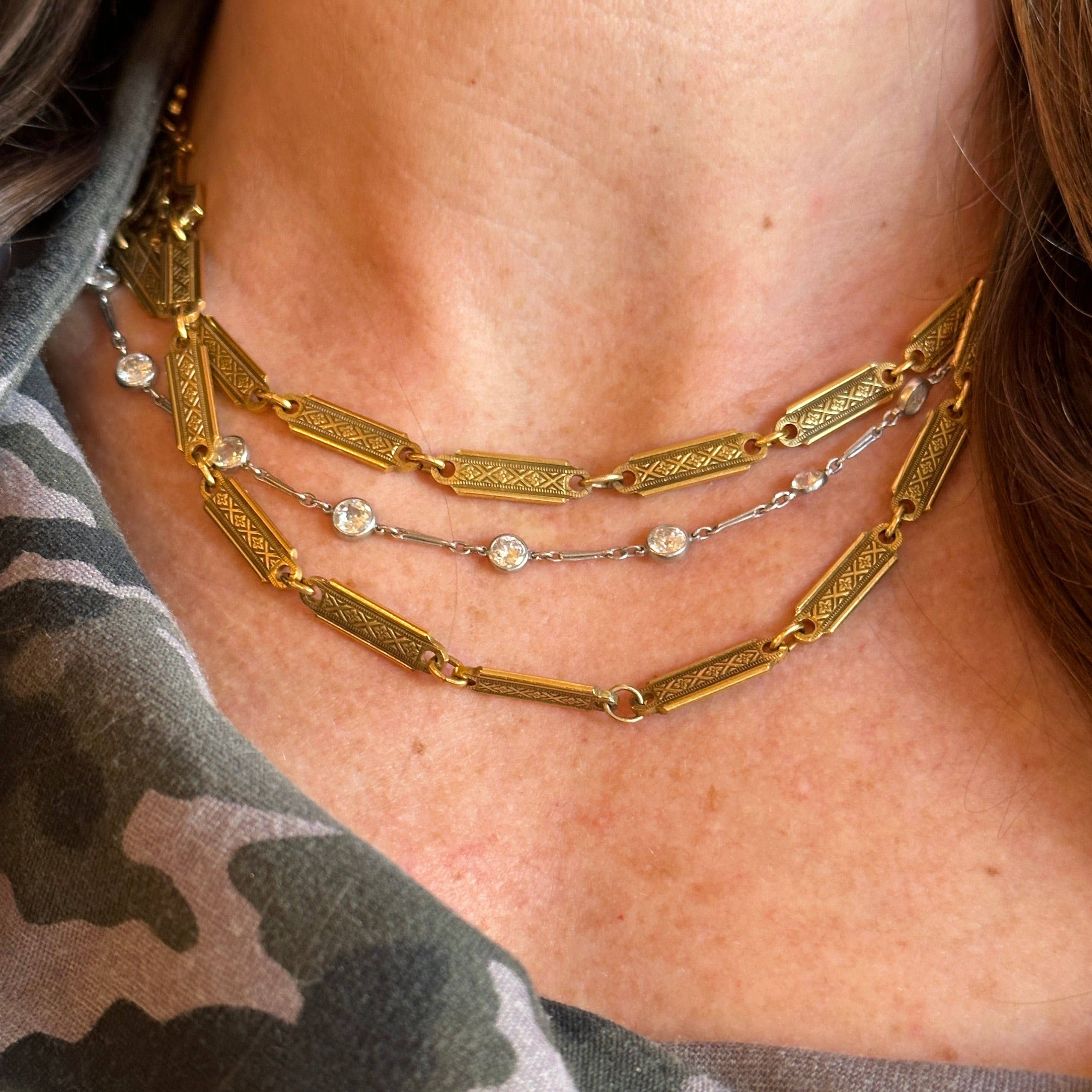 Vintage Engraved Link Chain