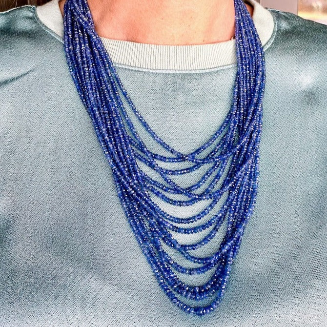 Sapphire Bead Multi-Strand Necklace