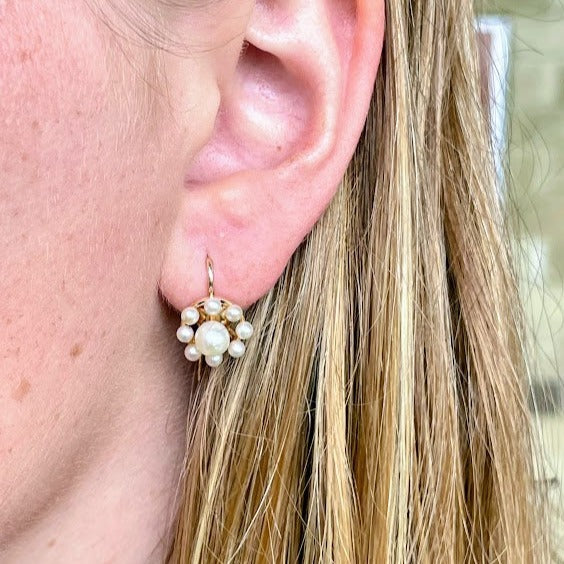 Victorian Pearl Halo Earrings