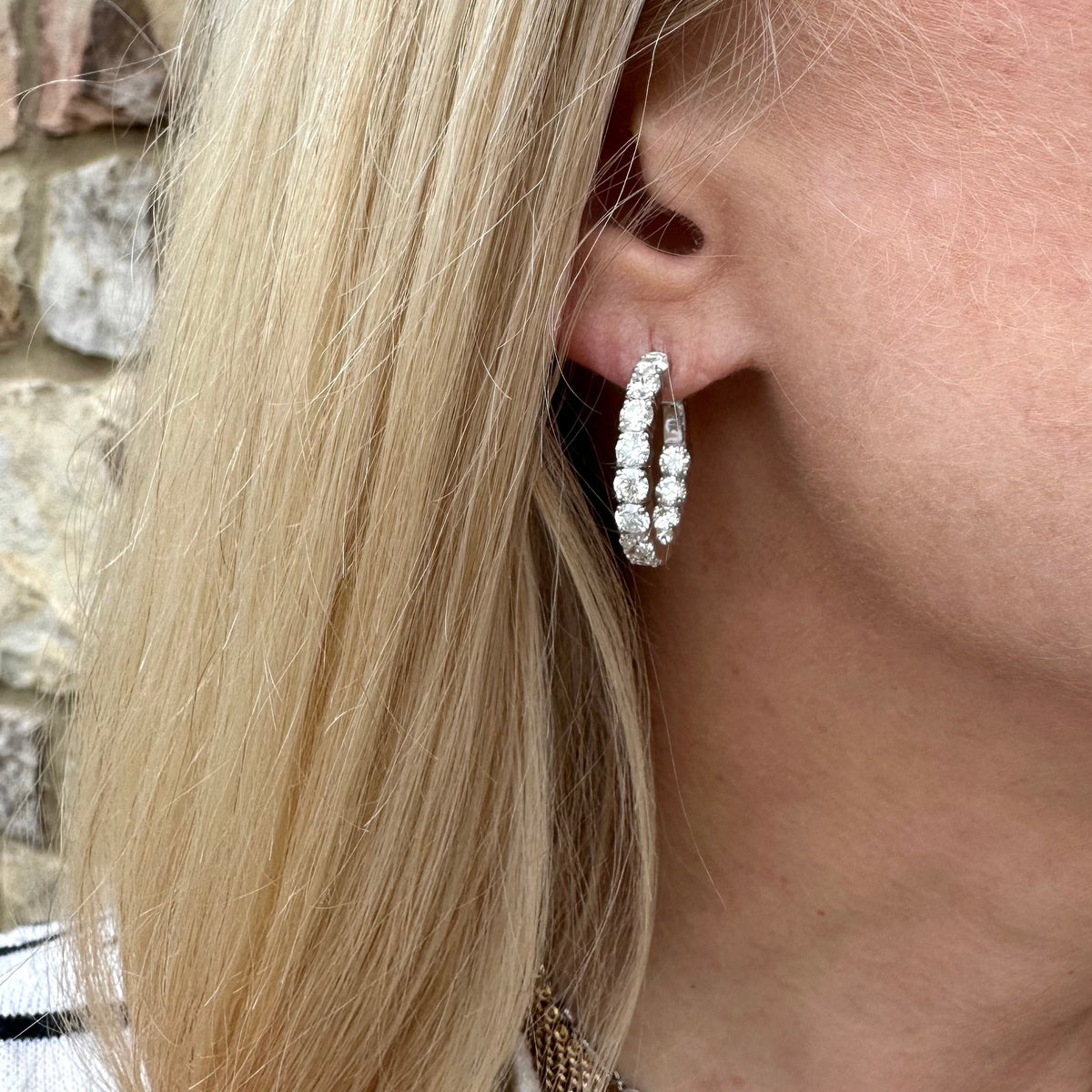 Inside Outside Diamond Hoops