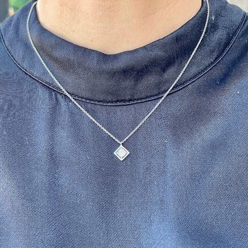 Dainty Diamond Art Deco Necklace