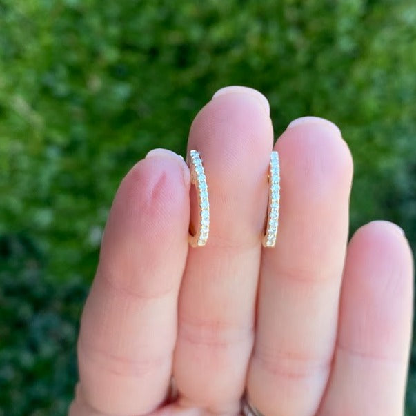Oval Diamond Hoops