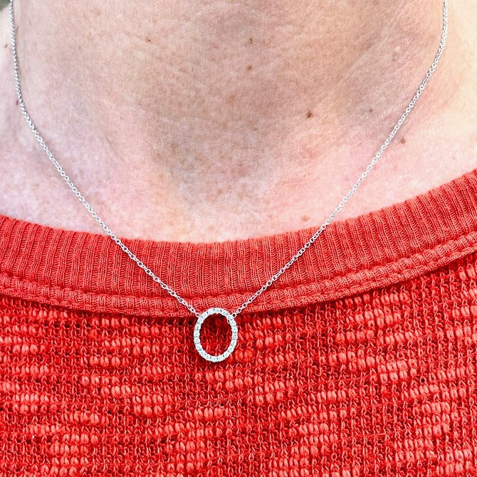 Diamond Oval Shape Necklace