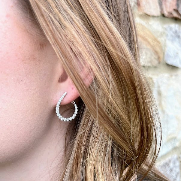 Swirling Diamond Hoops
