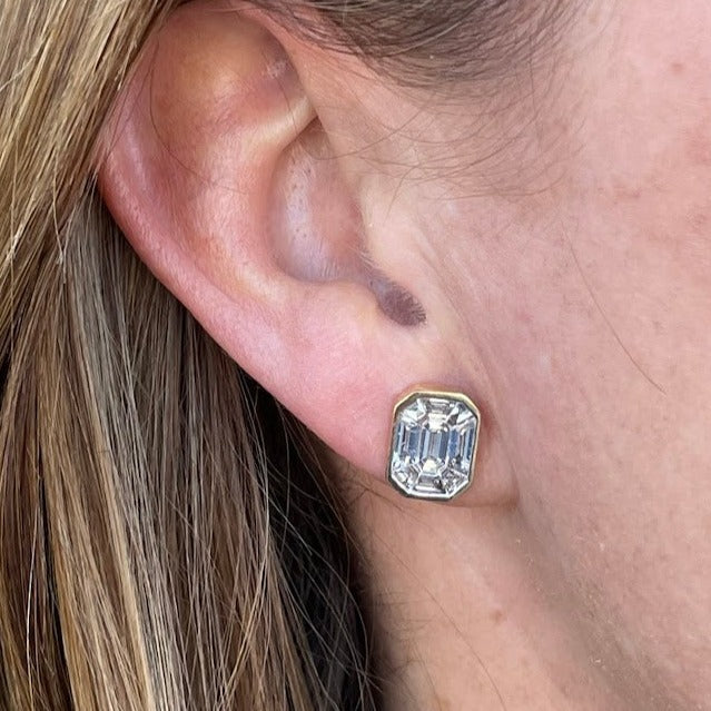 Yellow Gold Diamond Mosaic Earrings