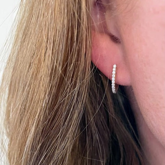 Oval Diamond Hoops