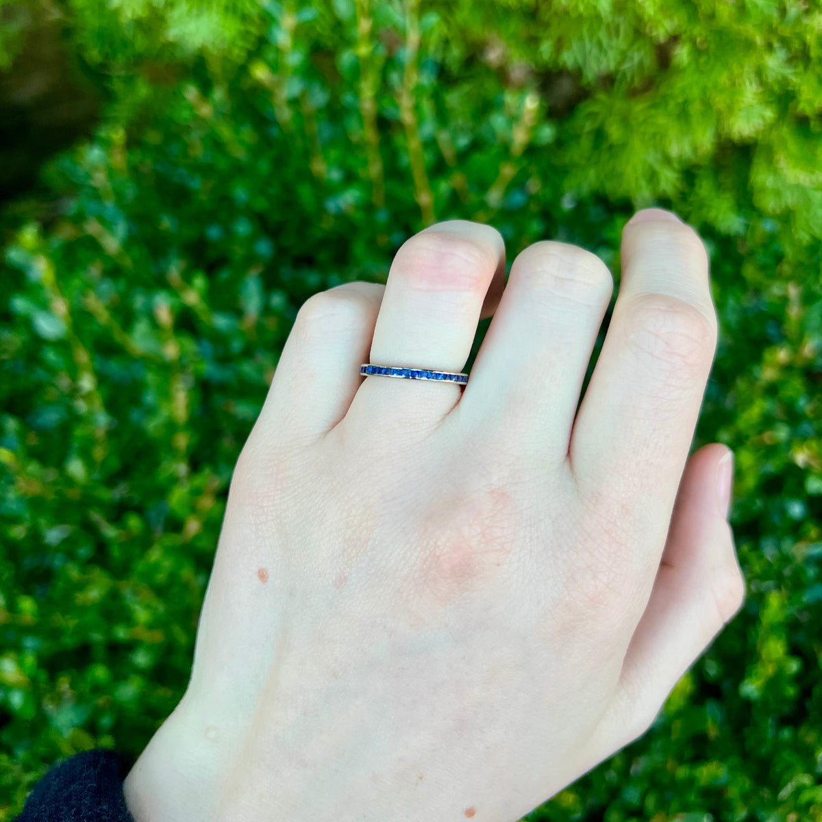 French Cut Sapphire Band