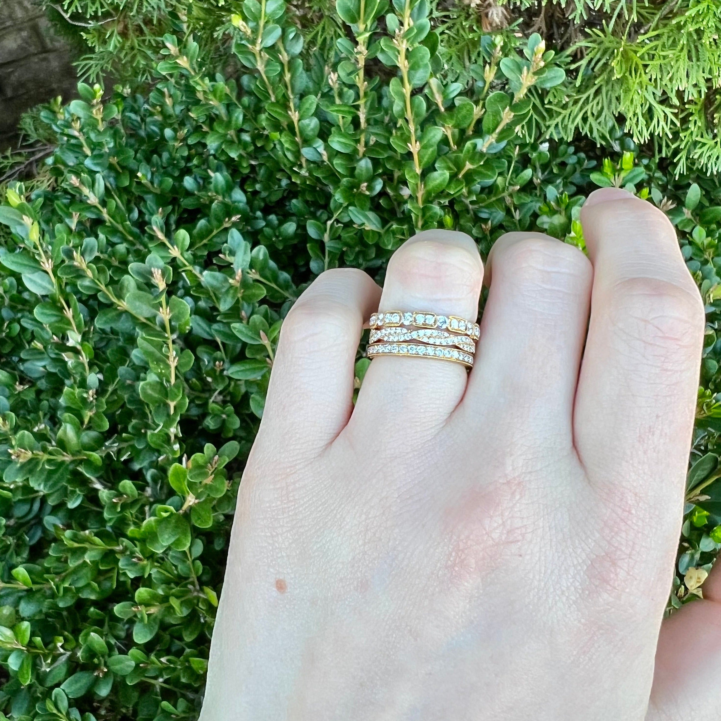Yellow Gold Diamond Twist Half Eternity Band