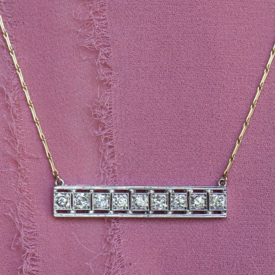 Diamond Bar Necklace
