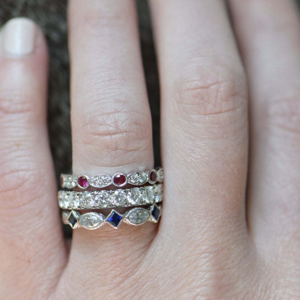 Diamond Marquise and Sapphire Band