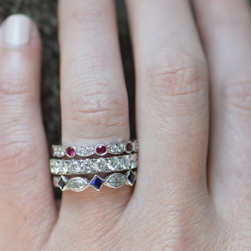 White Gold Diamond and Ruby Eternity Band