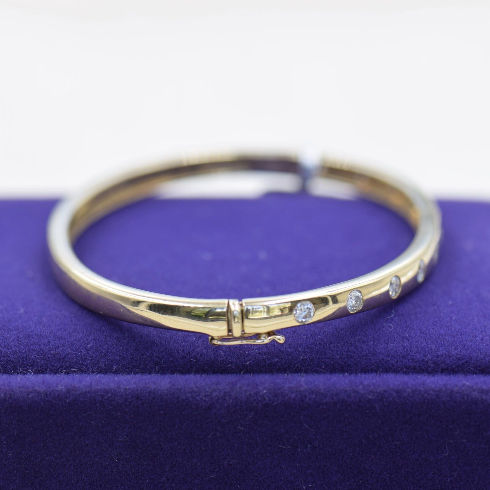 Gold Bangle with Diamonds