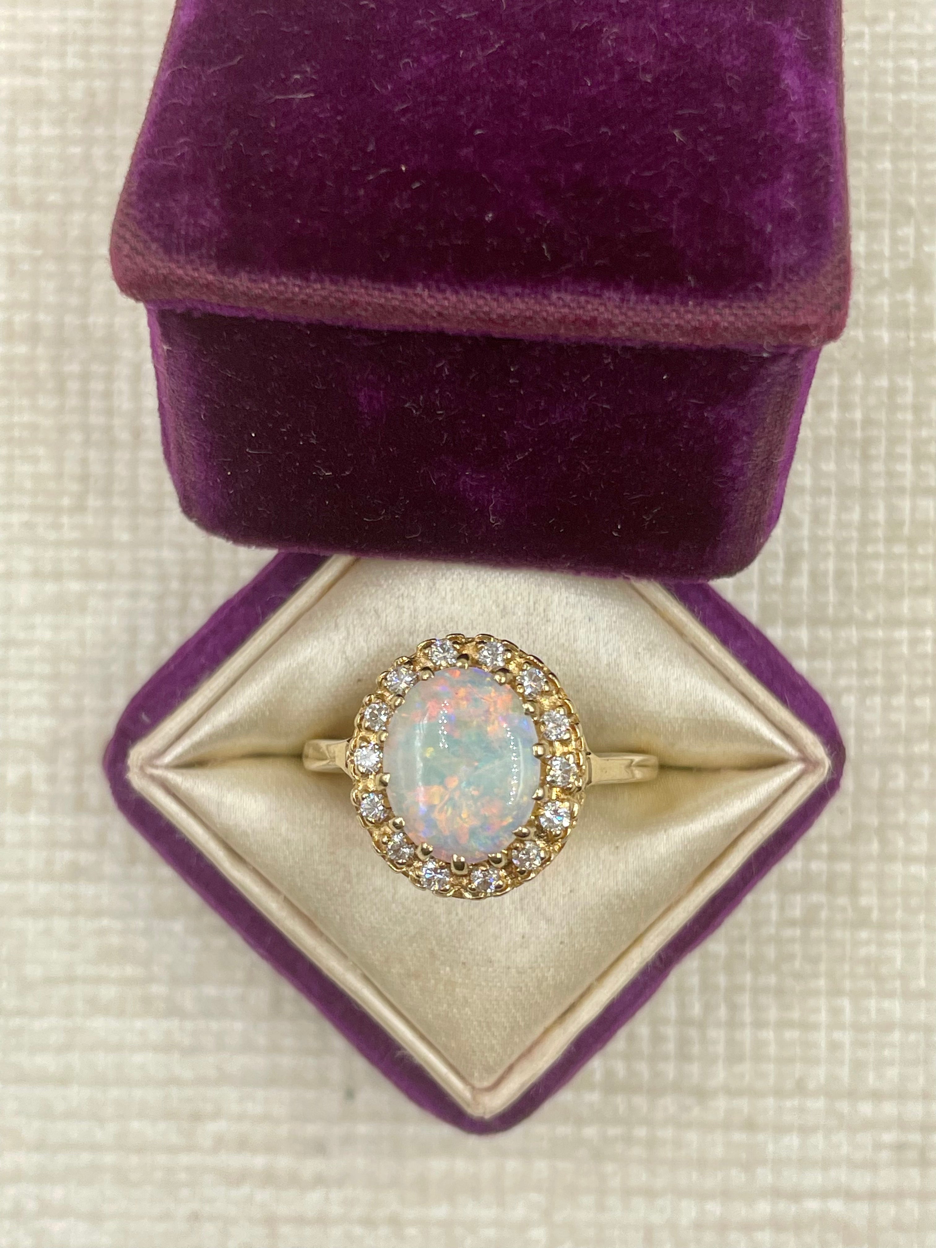 Opal and Diamond Ring