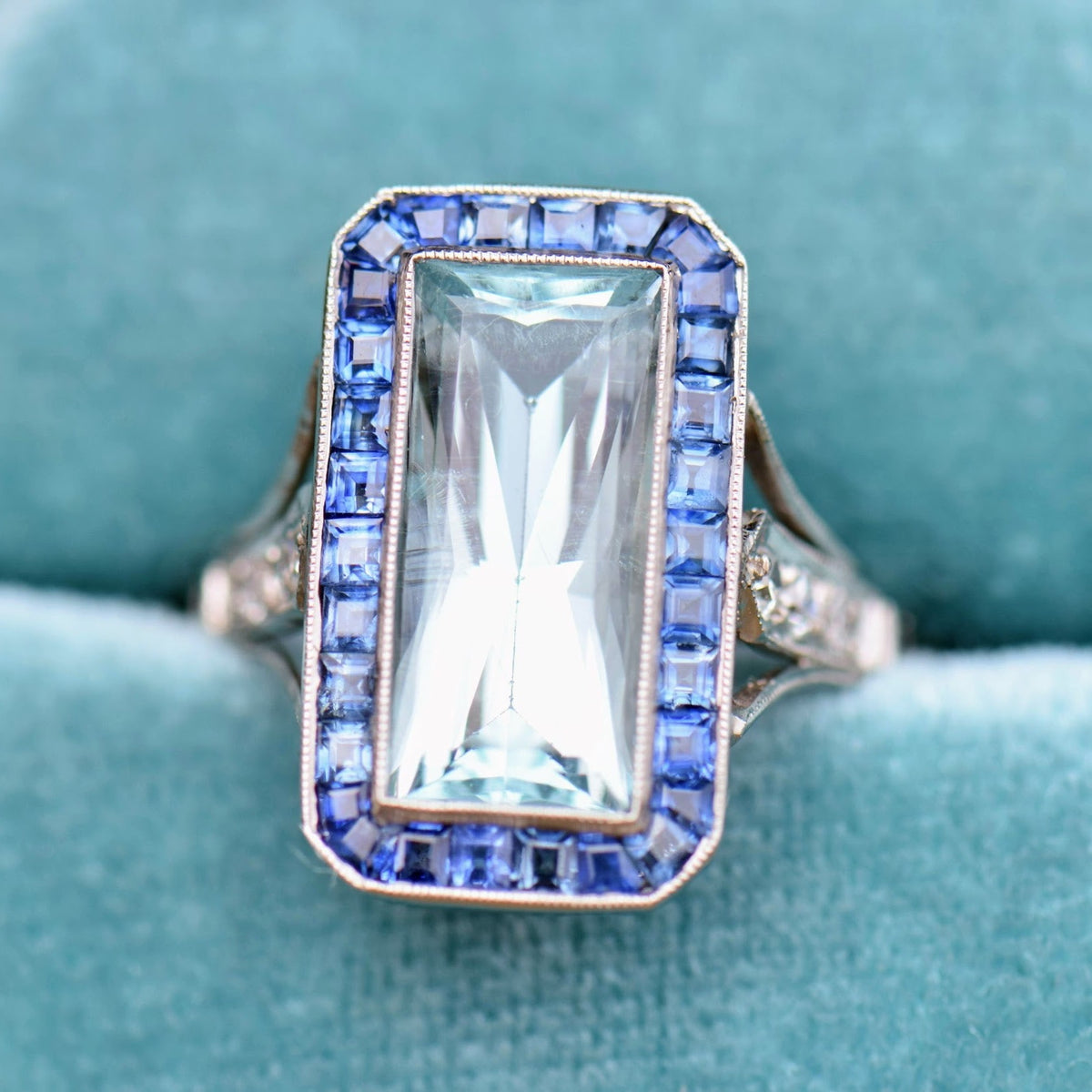 Aquamarine Sapphire and Diamond Ring