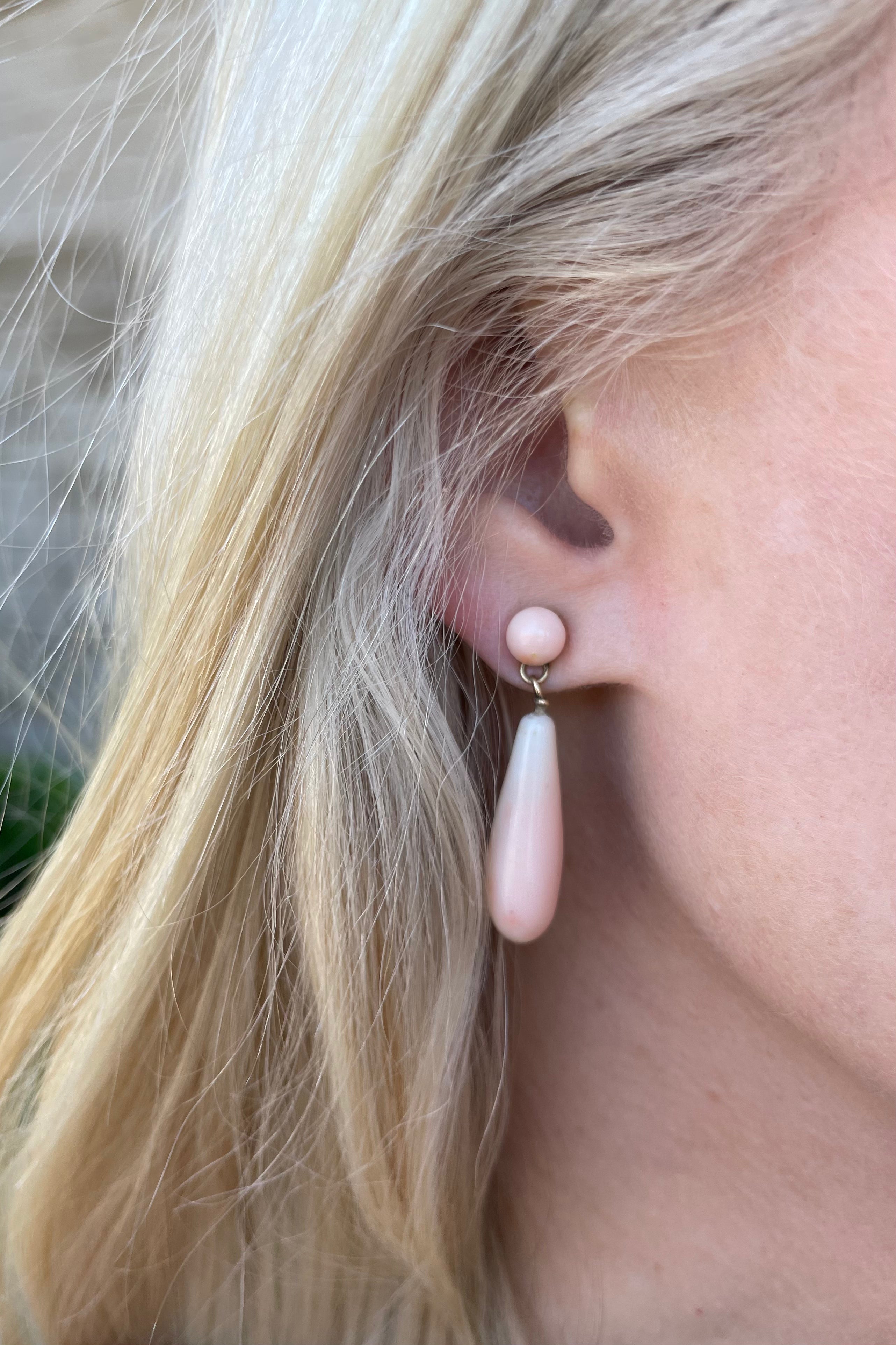 Angel Coral Drop Earrings