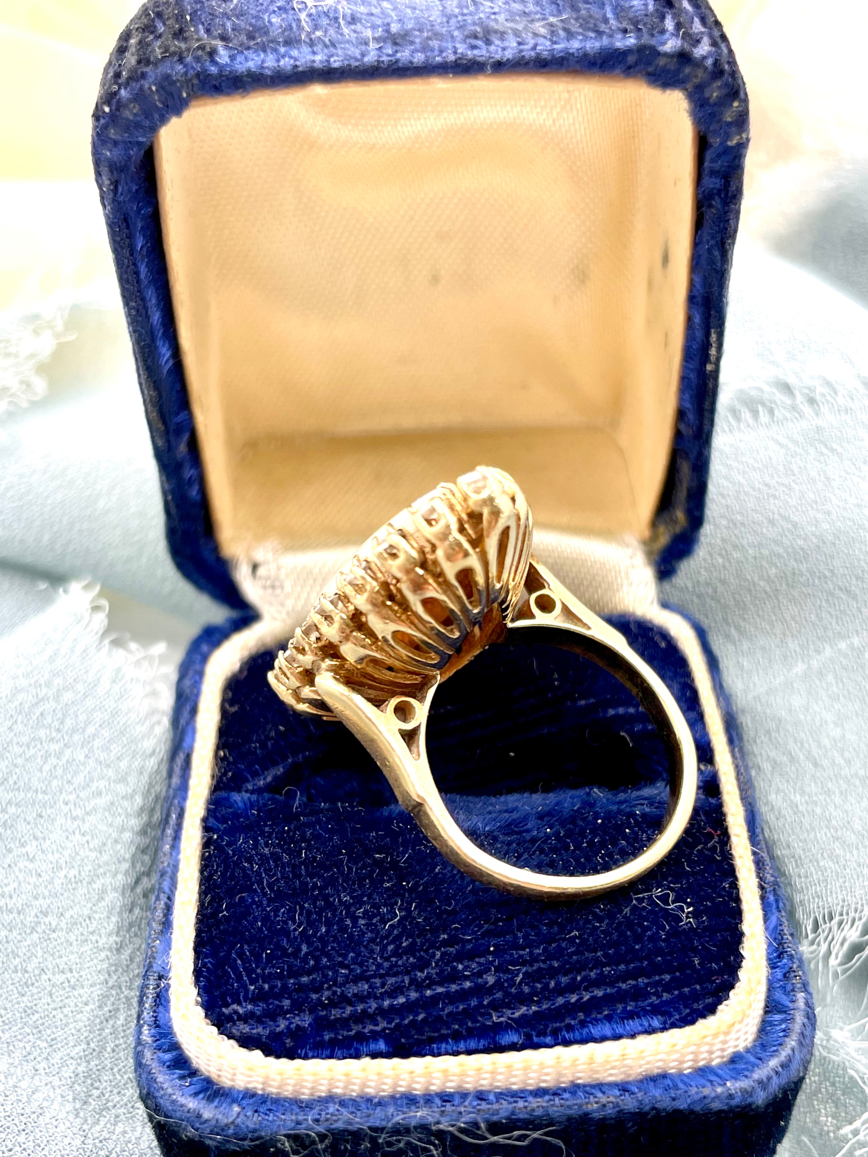 Victorian Pear Shaped Opal and Diamond Ring
